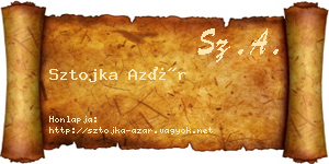 Sztojka Azár névjegykártya